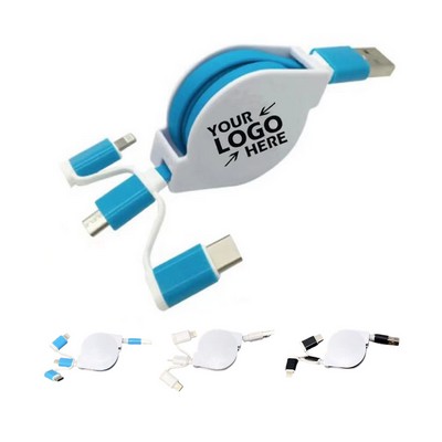 Portable 3-in-1 Retractable Cable